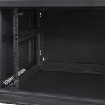 19-inch 9U 600×450 securityNET wall-mounted rack cabinet with perforated doors