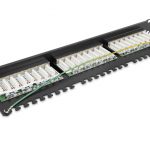 Patch panel kategoria 5e 19 cali 1U 24xRJ45 FTP czarny z półką