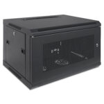 19-inch 9U 600×450 securityNET wall-mounted rack cabinet with perforated doors