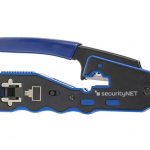 Crimping tool for EZ RJ45 straight-through plugs