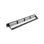 Category 5e 19-inch 1U 24xRJ45 UTP Patch Panel black with cable-mounting bracket