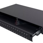 19″ 1U fiber optic distribution panel, 24x SC duplex, slide version, empty
