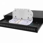 19″ 1U fiber optic distribution panel, 24x SC simplex/LC duplex, equipped