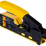 Crimping tool for BW and EZ RJ45 pass-through plugs