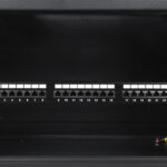 Patch panel kategoria 6 19 cali 1U, 24xRJ45 FTP czarny z półką