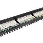Patch panel kategoria 6 19 cali 1U, 24xRJ45 FTP czarny z półką
