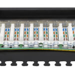 Patch panel kategoria 6 19 cali 1U, 24xRJ45 FTP czarny z półką