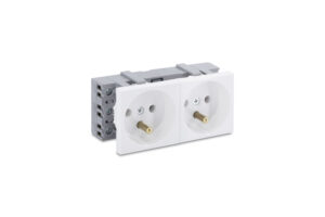 Gniazdo elektryczne bez blokady 2x230V białe